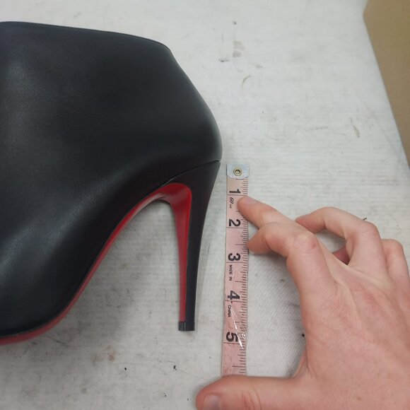 Christian Louboutin Belle Black Calf Leather Ankle Zipper Heel Boot - Picture 12 of 14